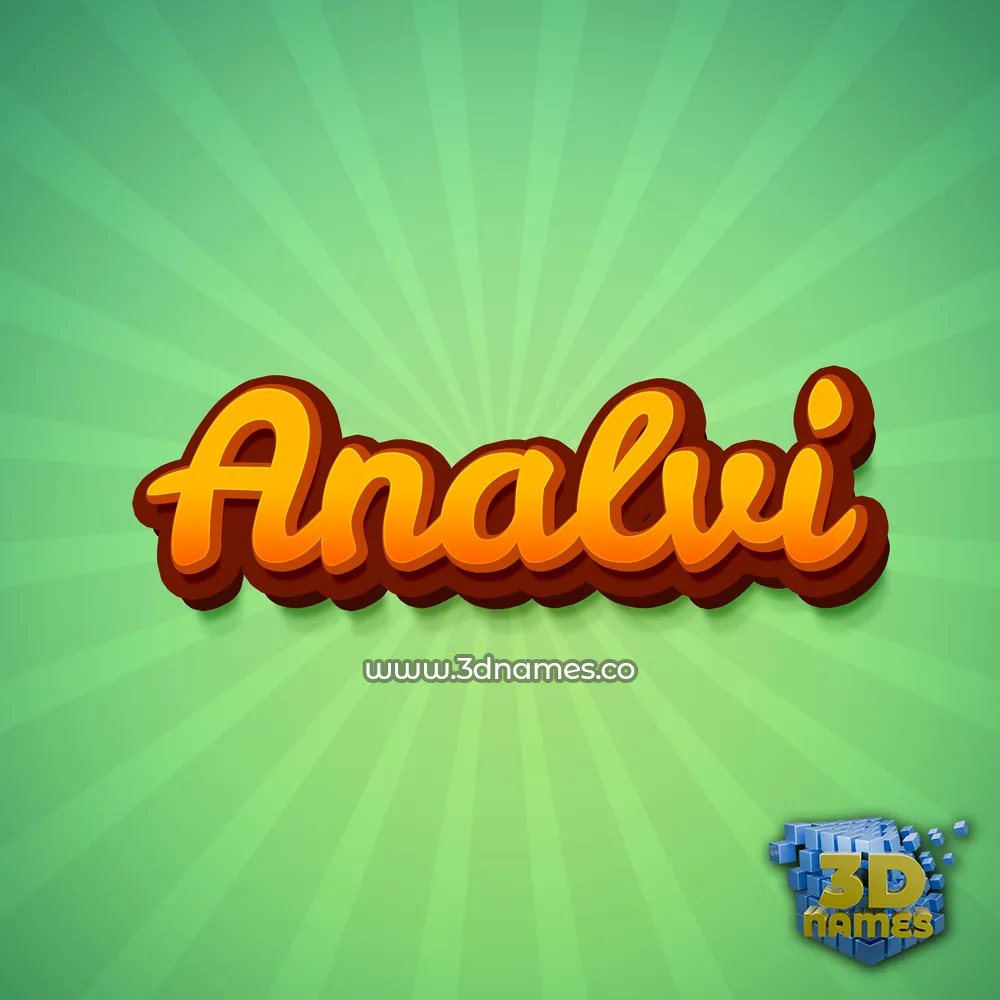 analvi in Green Rays style - 3D name wallpaper