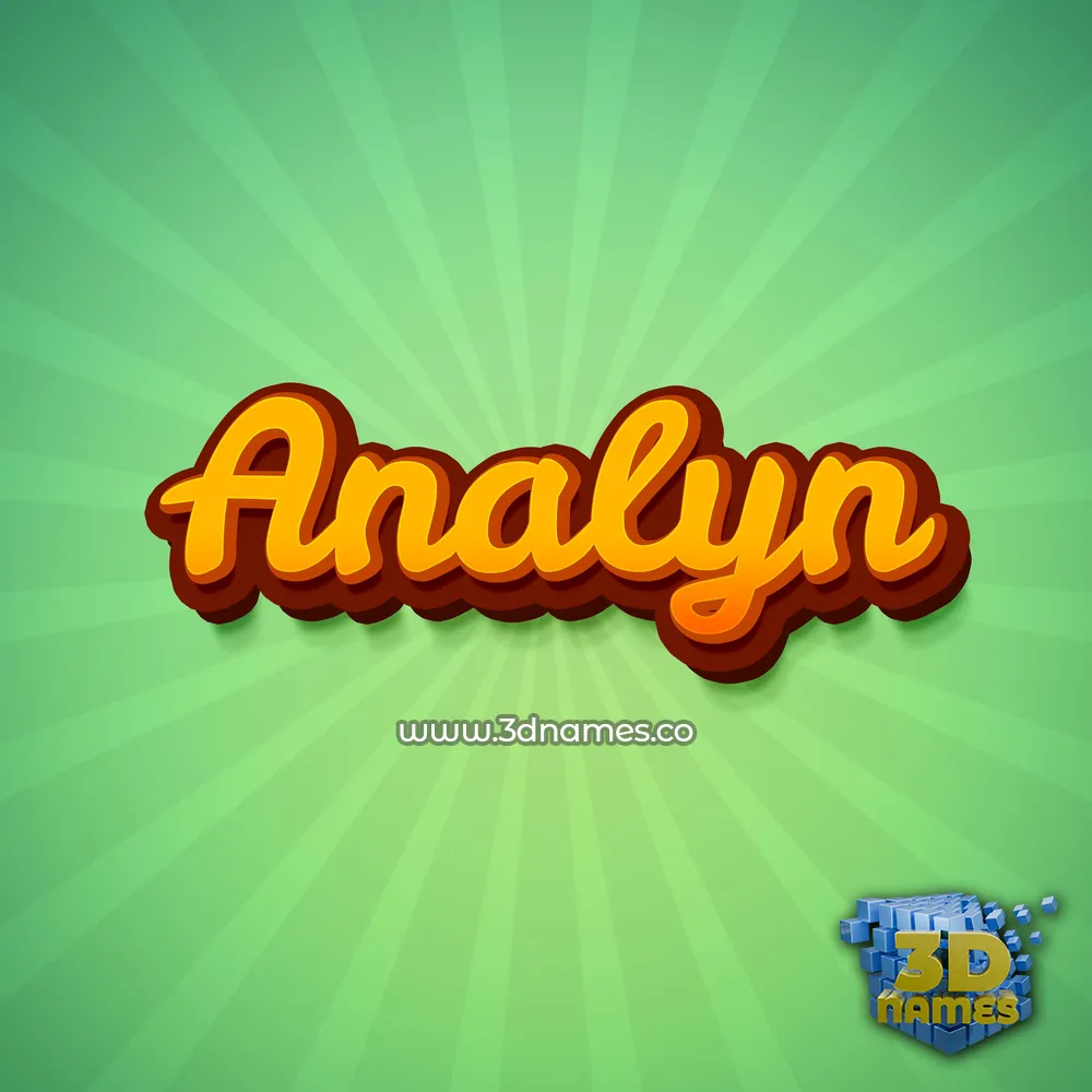 analyn in Green Rays style - 3D name wallpaper