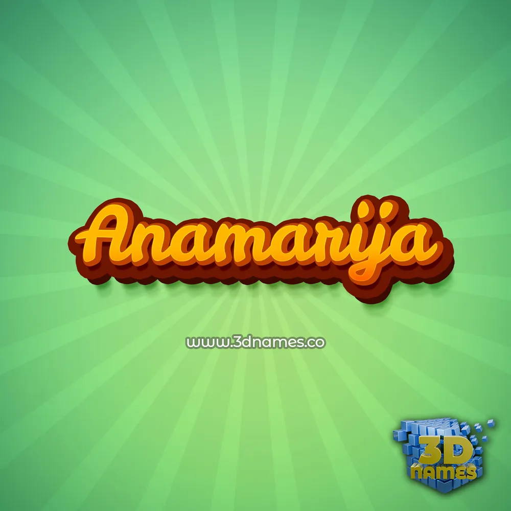 anamarija in Green Rays style - 3D name wallpaper