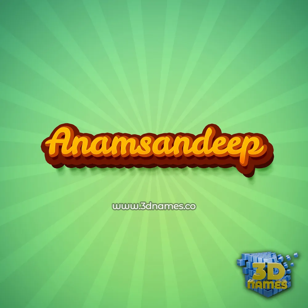 anamsandeep in Green Rays style - 3D name wallpaper