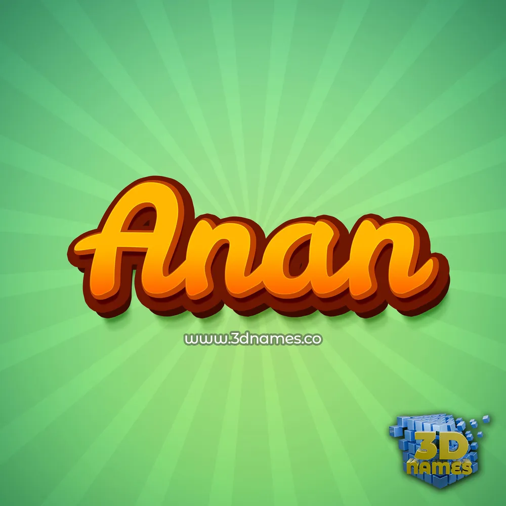 anan in Green Rays style - 3D name wallpaper