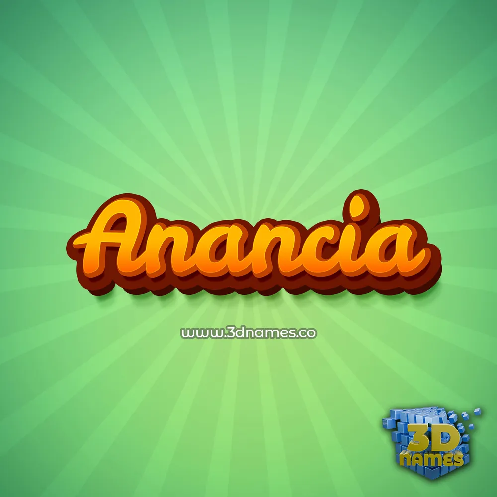 anancia in Green Rays style - 3D name wallpaper