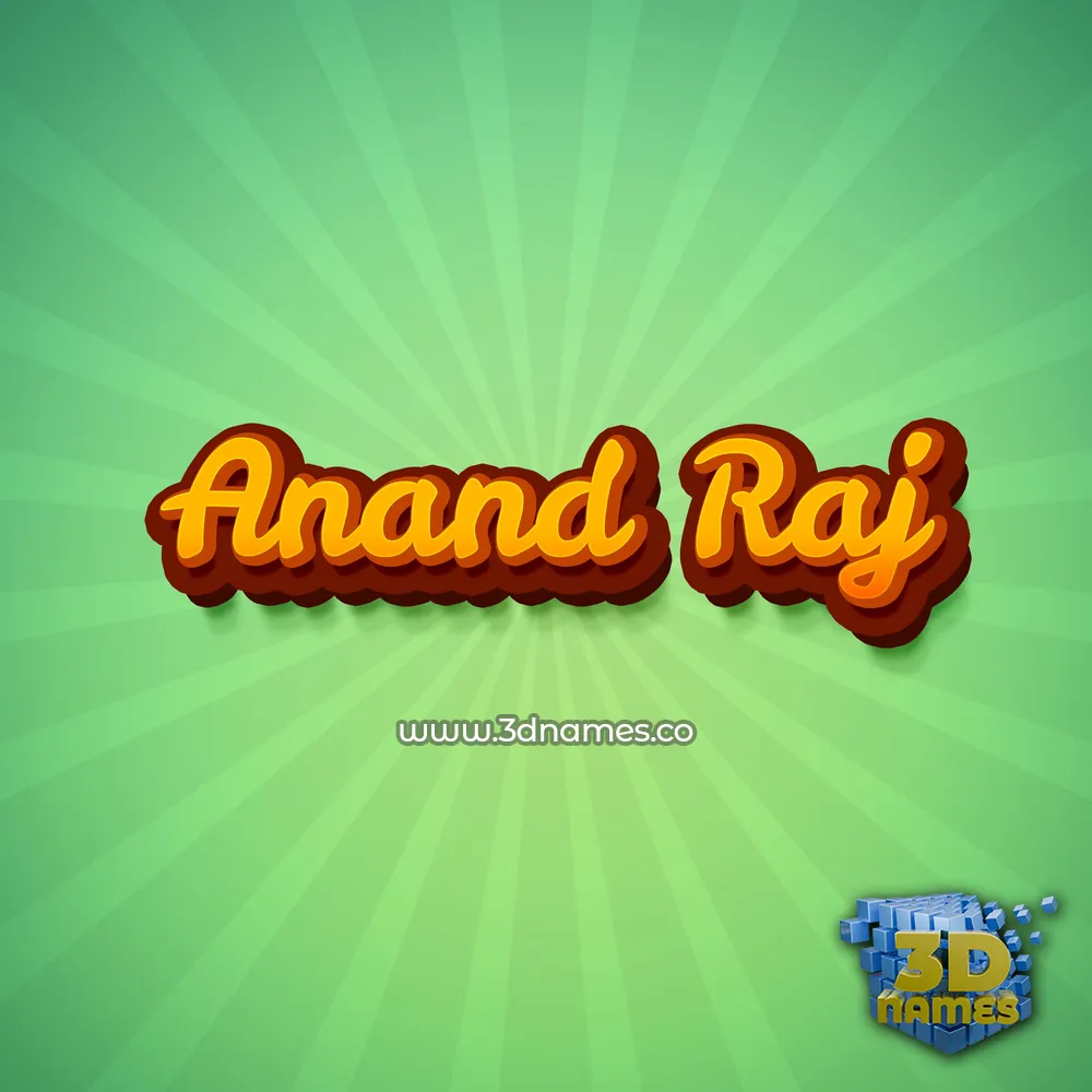 anand raj in Green Rays style - 3D name wallpaper