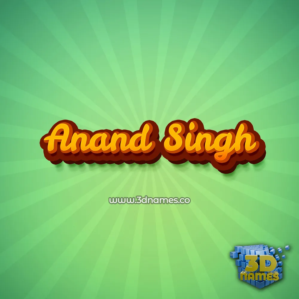 anand singh in Green Rays style - 3D name wallpaper