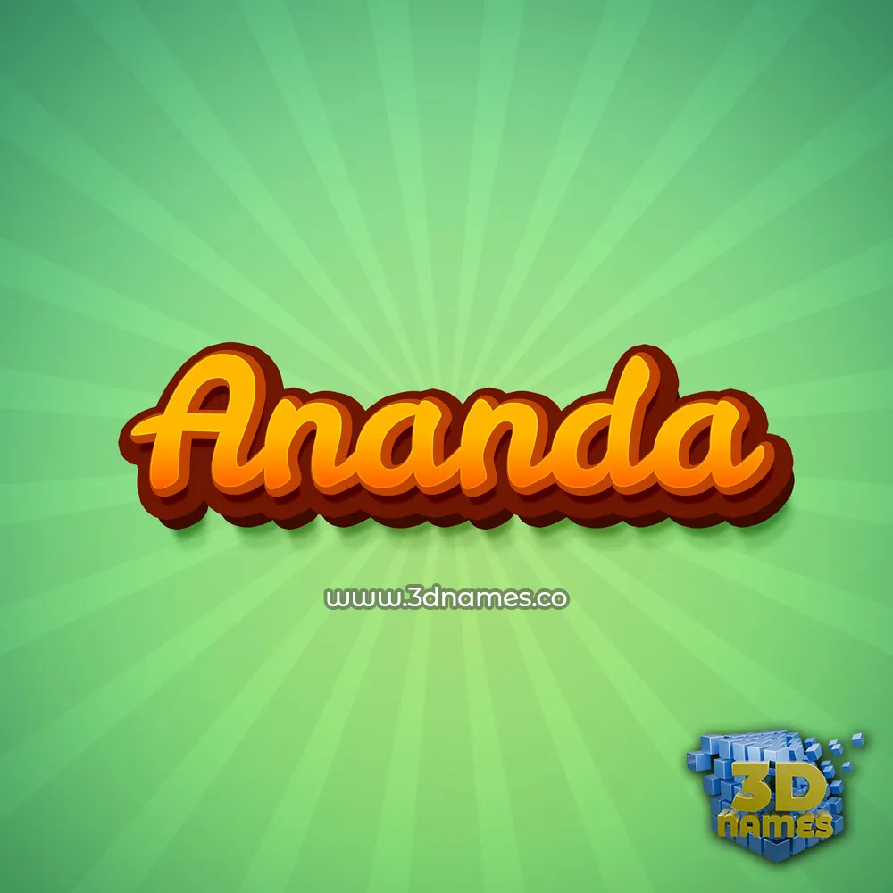 ananda in Green Rays style - 3D name wallpaper