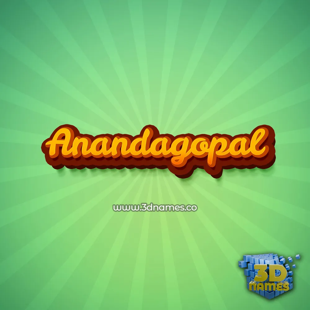 anandagopal in Green Rays style - 3D name wallpaper