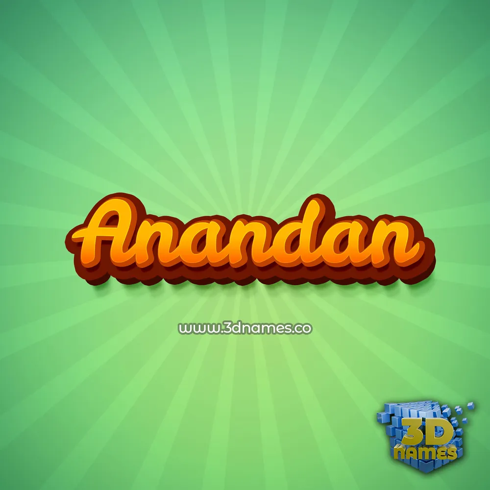 anandan in Green Rays style - 3D name wallpaper