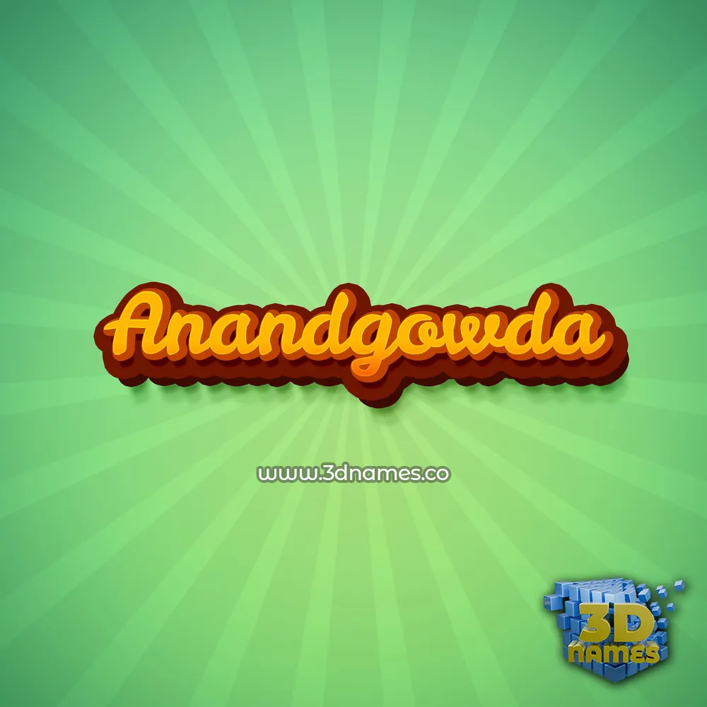 anandgowda in Green Rays style - 3D name wallpaper