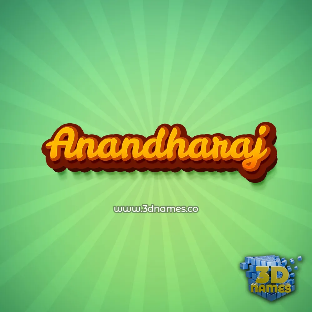 anandharaj in Green Rays style - 3D name wallpaper