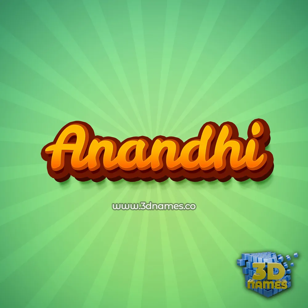anandhi in Green Rays style - 3D name wallpaper