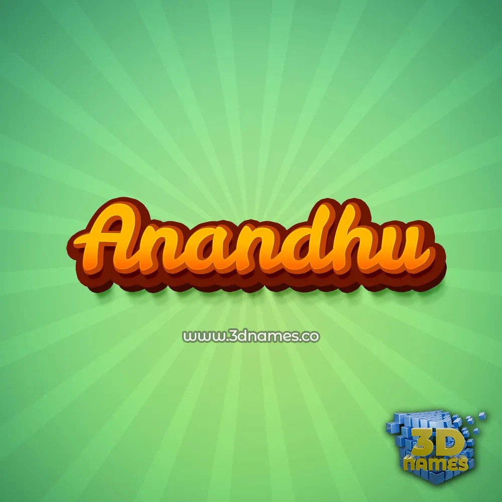 anandhu in Green Rays style - 3D name wallpaper