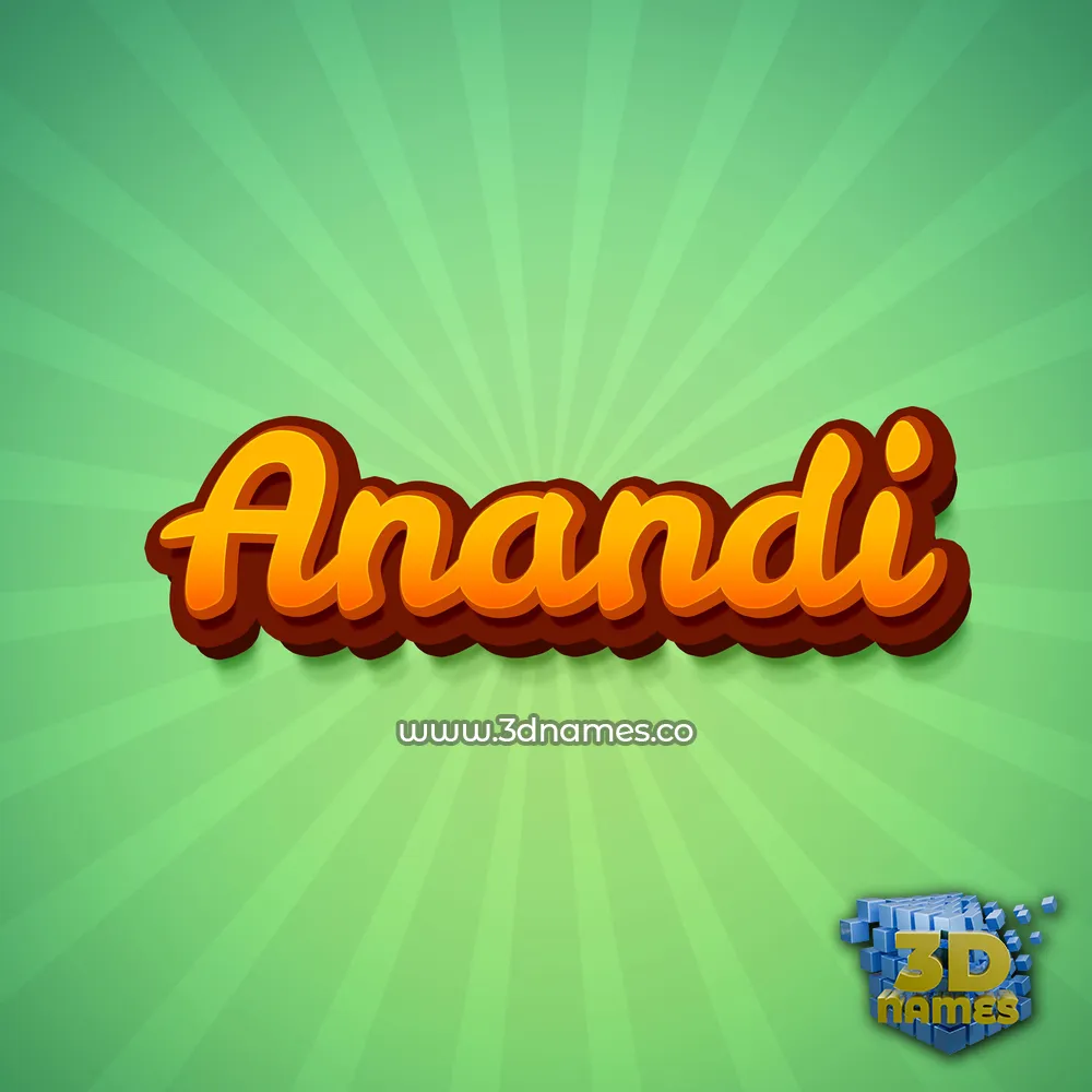 anandi in Green Rays style - 3D name wallpaper