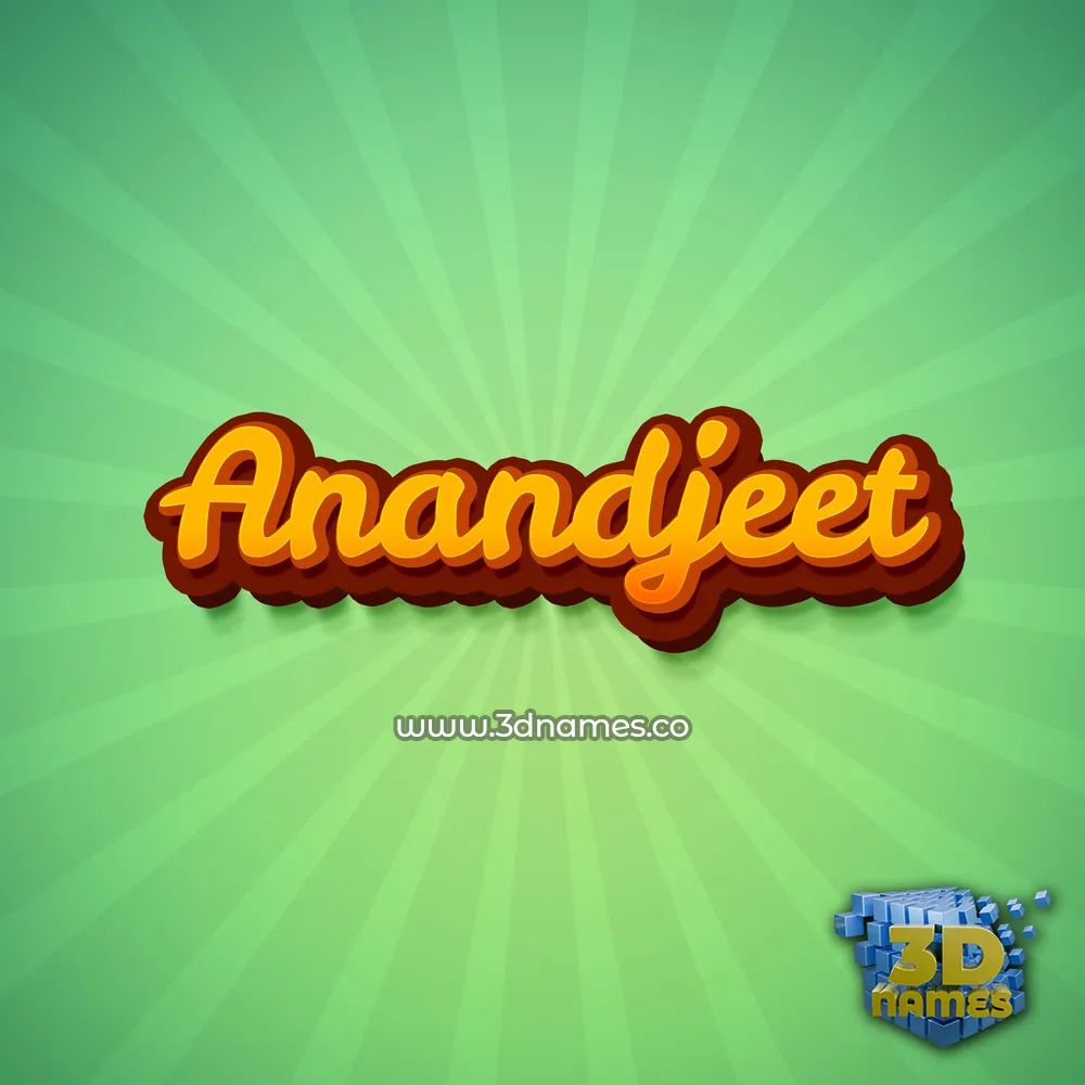 anandjeet in Green Rays style - 3D name wallpaper