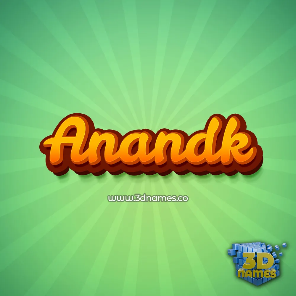anandk in Green Rays style - 3D name wallpaper