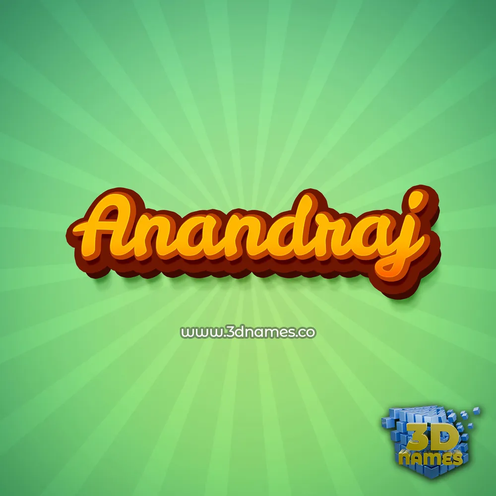 anandraj in Green Rays style - 3D name wallpaper