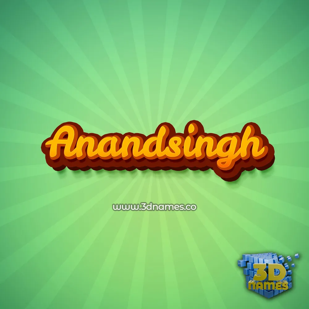 anandsingh in Green Rays style - 3D name wallpaper