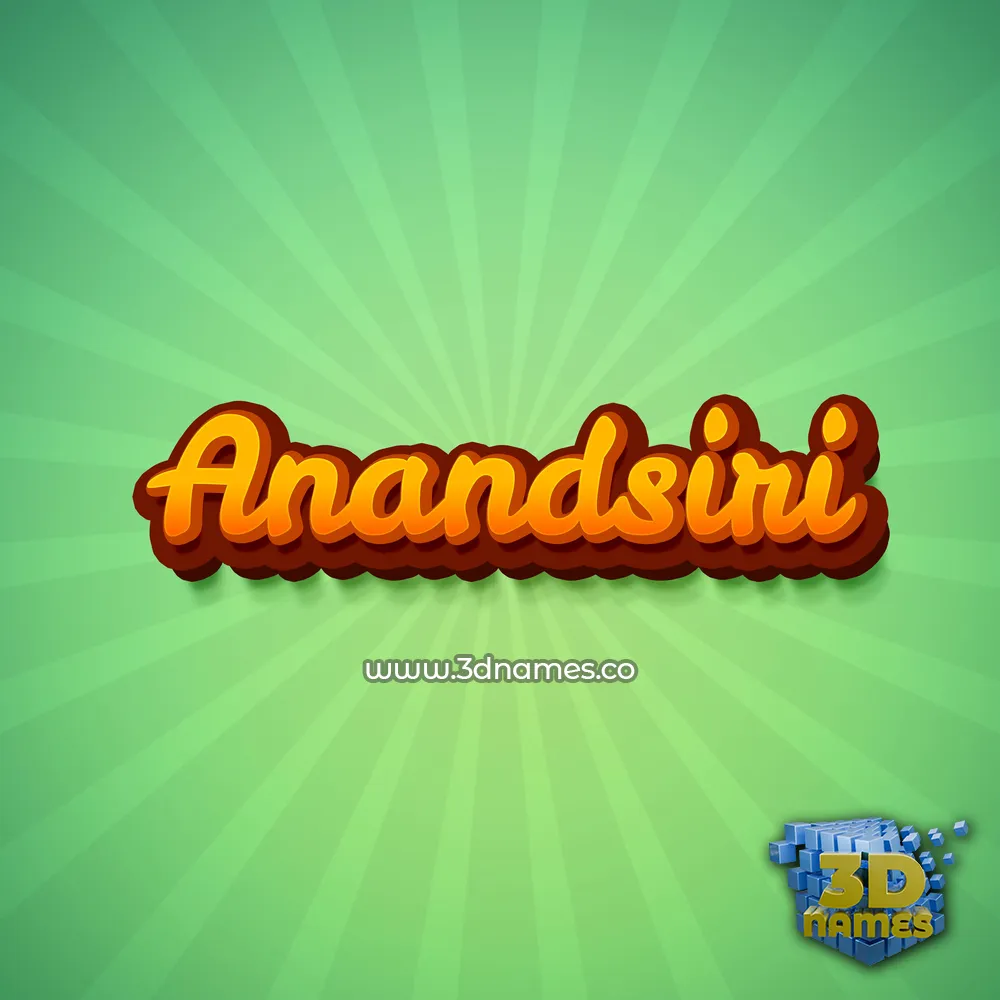 anandsiri in Green Rays style - 3D name wallpaper