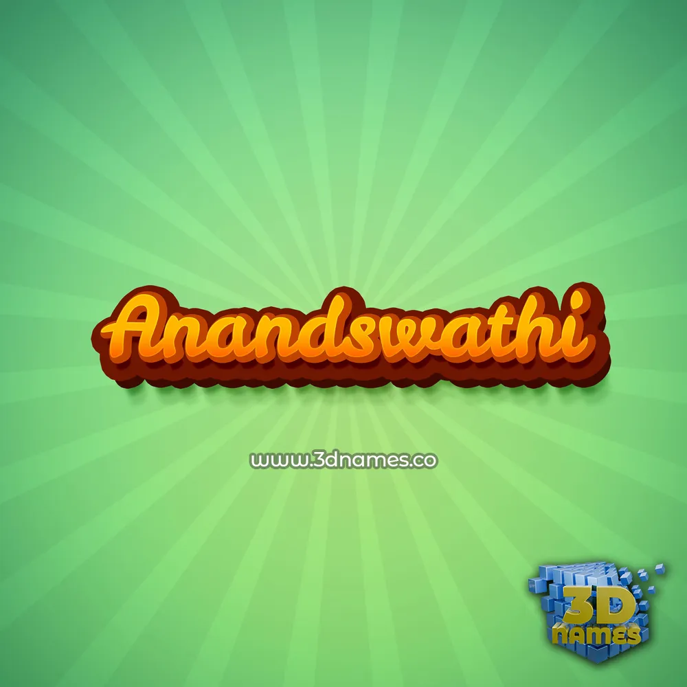 anandswathi in Green Rays style - 3D name wallpaper