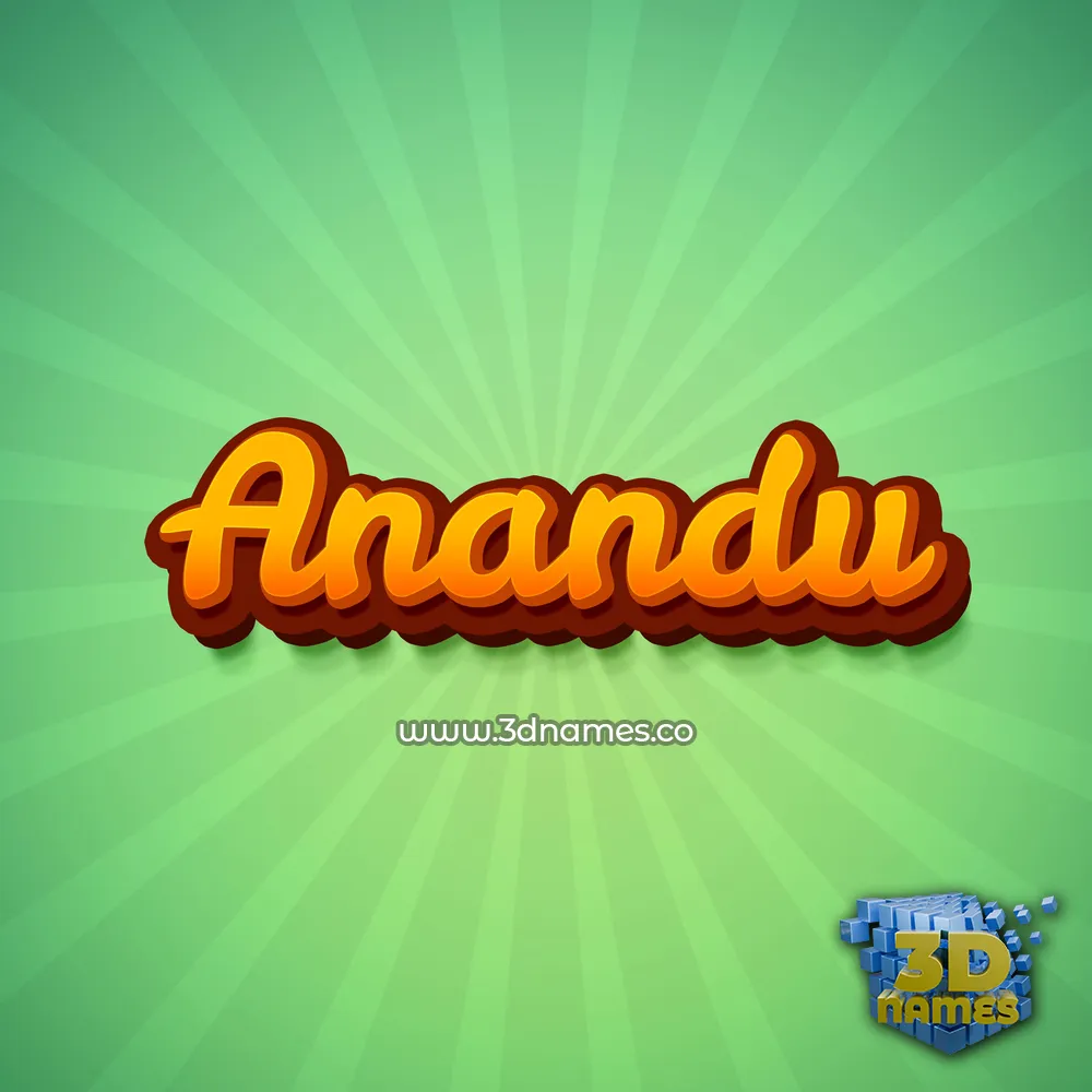 anandu in Green Rays style - 3D name wallpaper