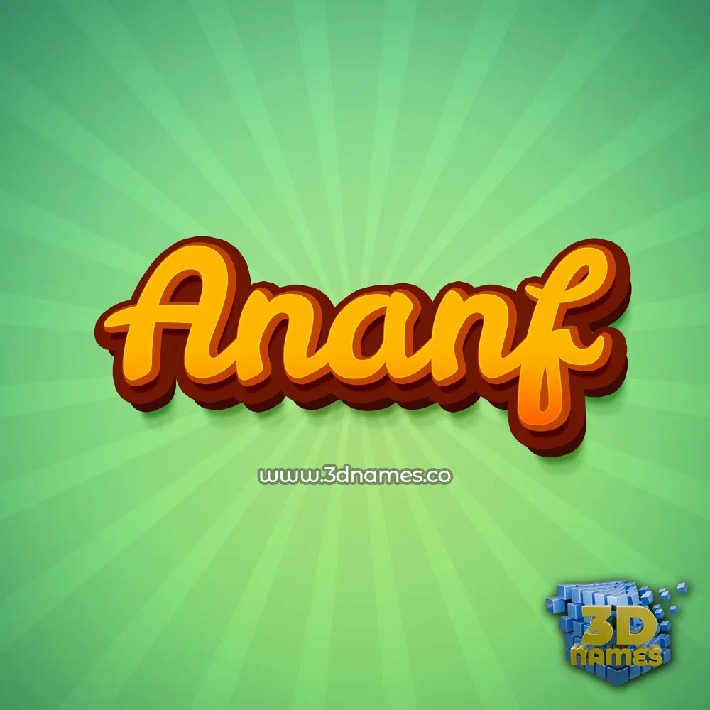 ananf in Green Rays style - 3D name wallpaper