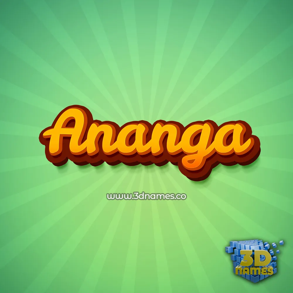 ananga in Green Rays style - 3D name wallpaper