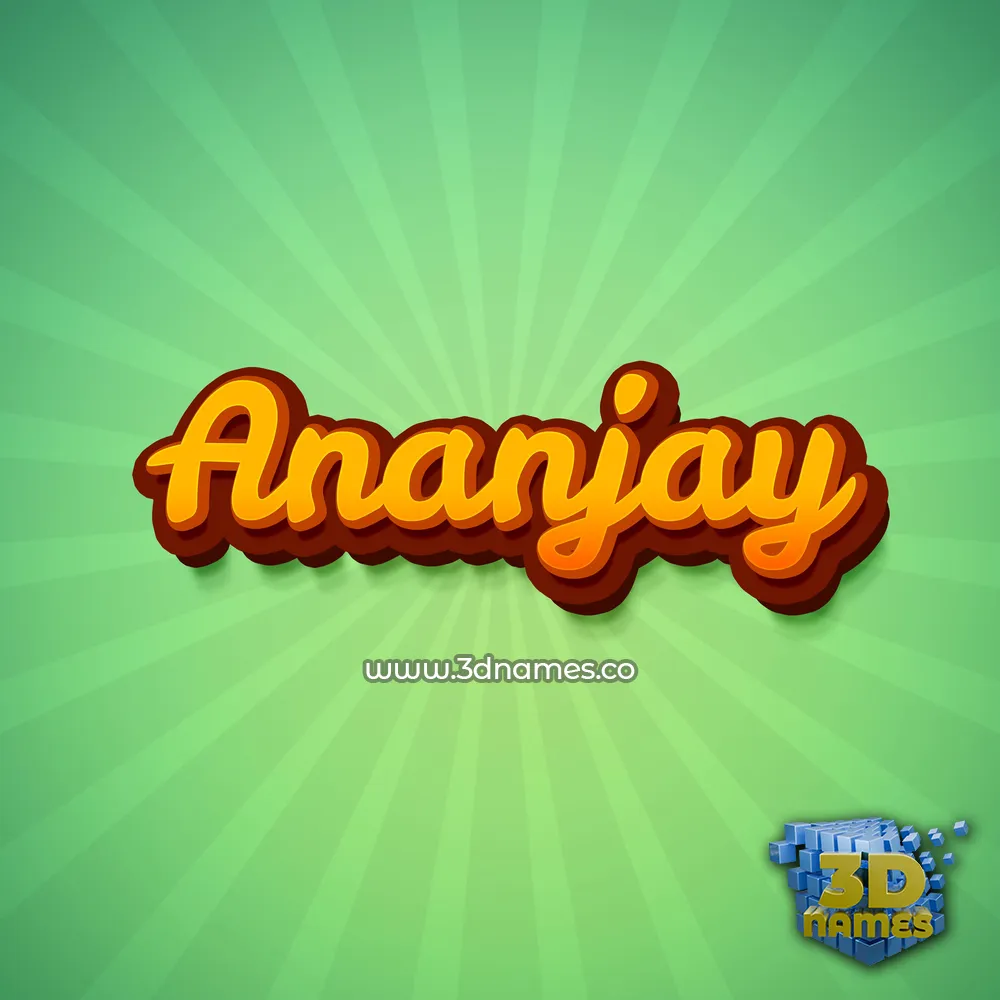 ananjay in Green Rays style - 3D name wallpaper