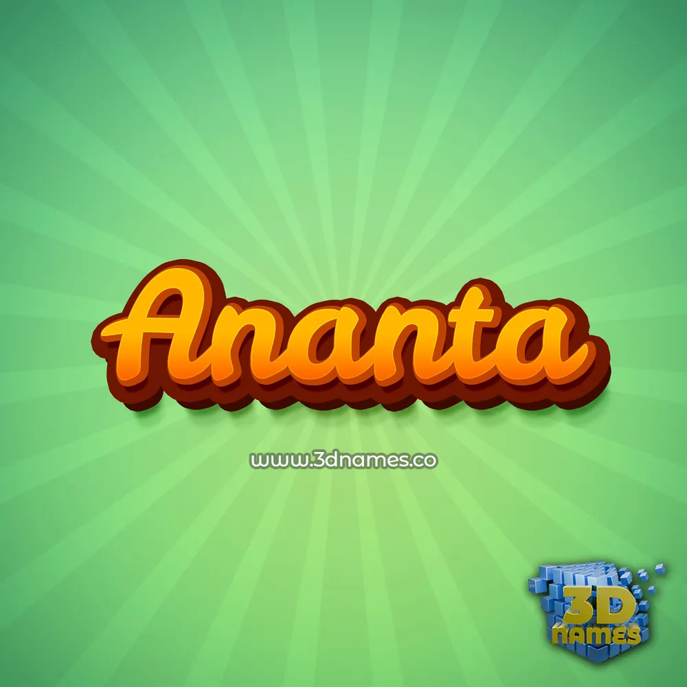 ananta in Green Rays style - 3D name wallpaper