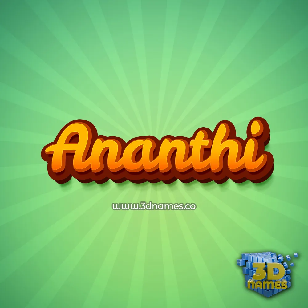 ananthi in Green Rays style - 3D name wallpaper