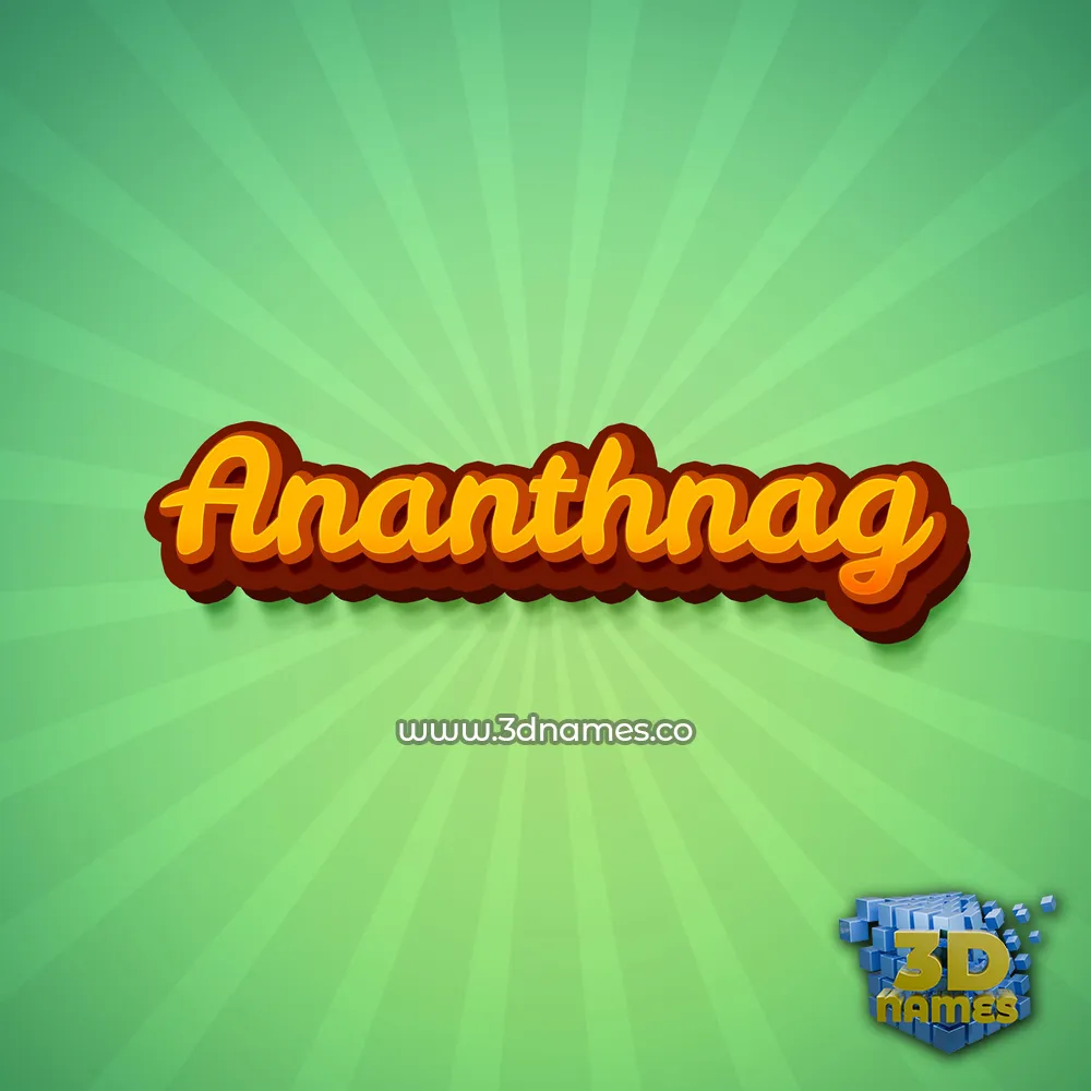 ananthnag in Green Rays style - 3D name wallpaper