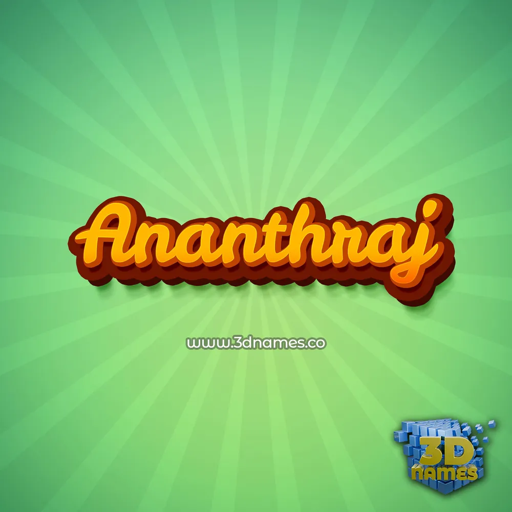 ananthraj in Green Rays style - 3D name wallpaper