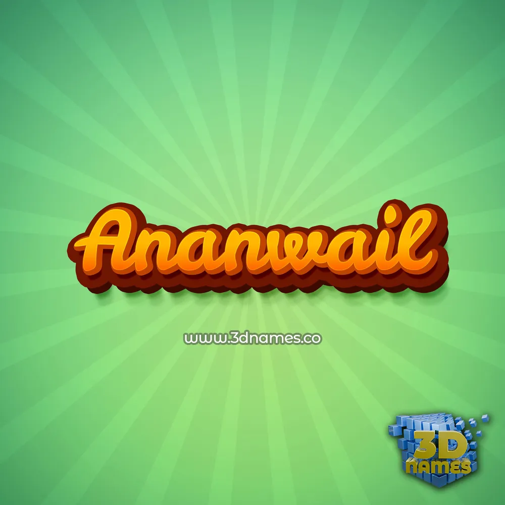 ananwail in Green Rays style - 3D name wallpaper