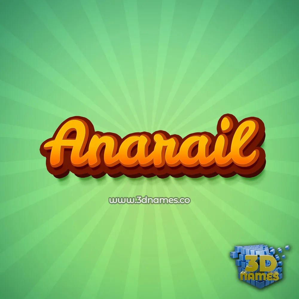 anarail in Green Rays style - 3D name wallpaper