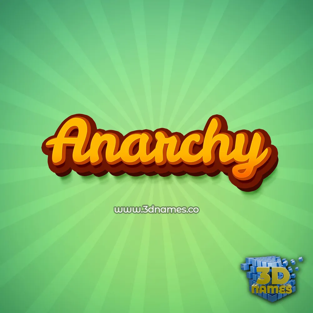 anarchy in Green Rays style - 3D name wallpaper