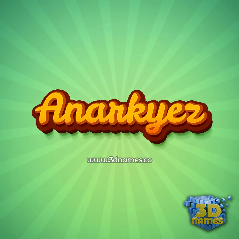 anarkyez in Green Rays style - 3D name wallpaper