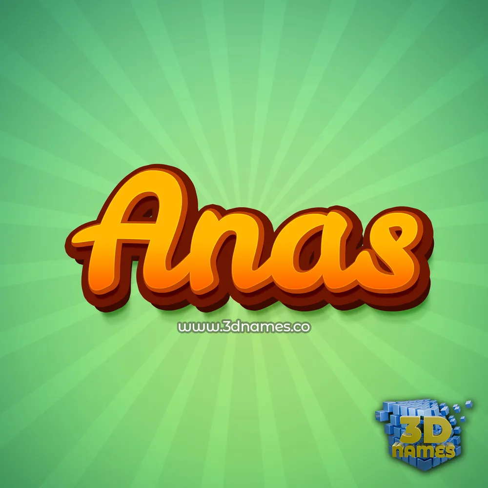 anas in Green Rays style - 3D name wallpaper
