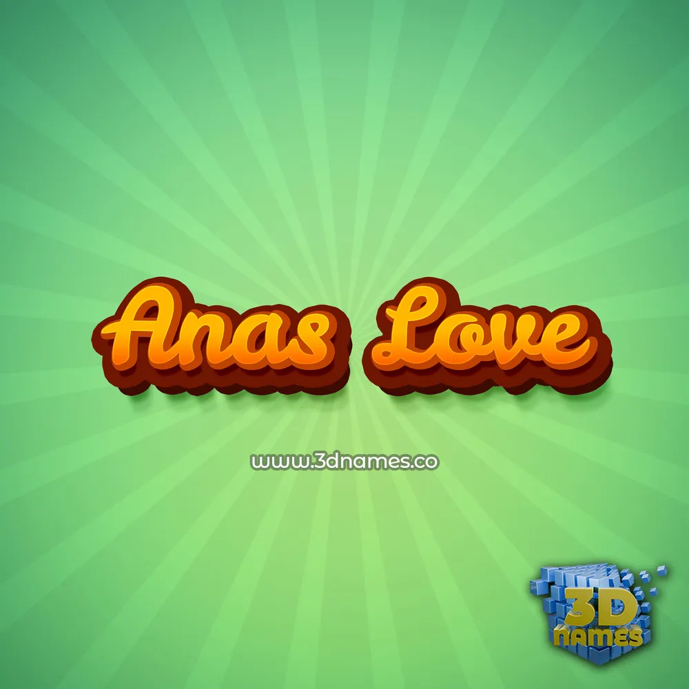 anas love in Green Rays style - 3D name wallpaper
