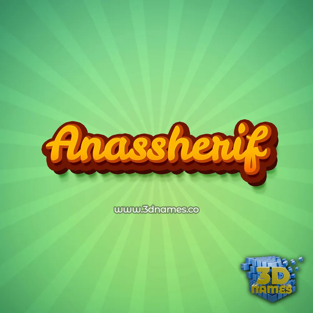 anassherif in Green Rays style - 3D name wallpaper