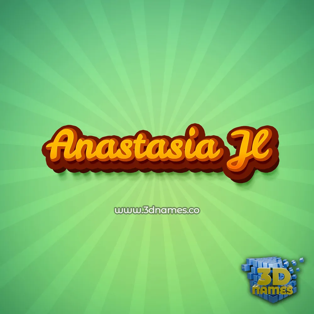 anastasia jl in Green Rays style - 3D name wallpaper