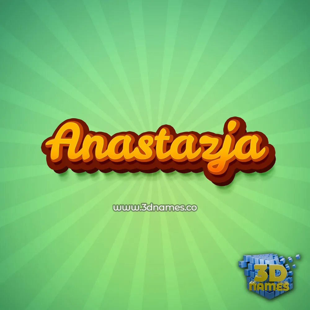 anastazja in Green Rays style - 3D name wallpaper