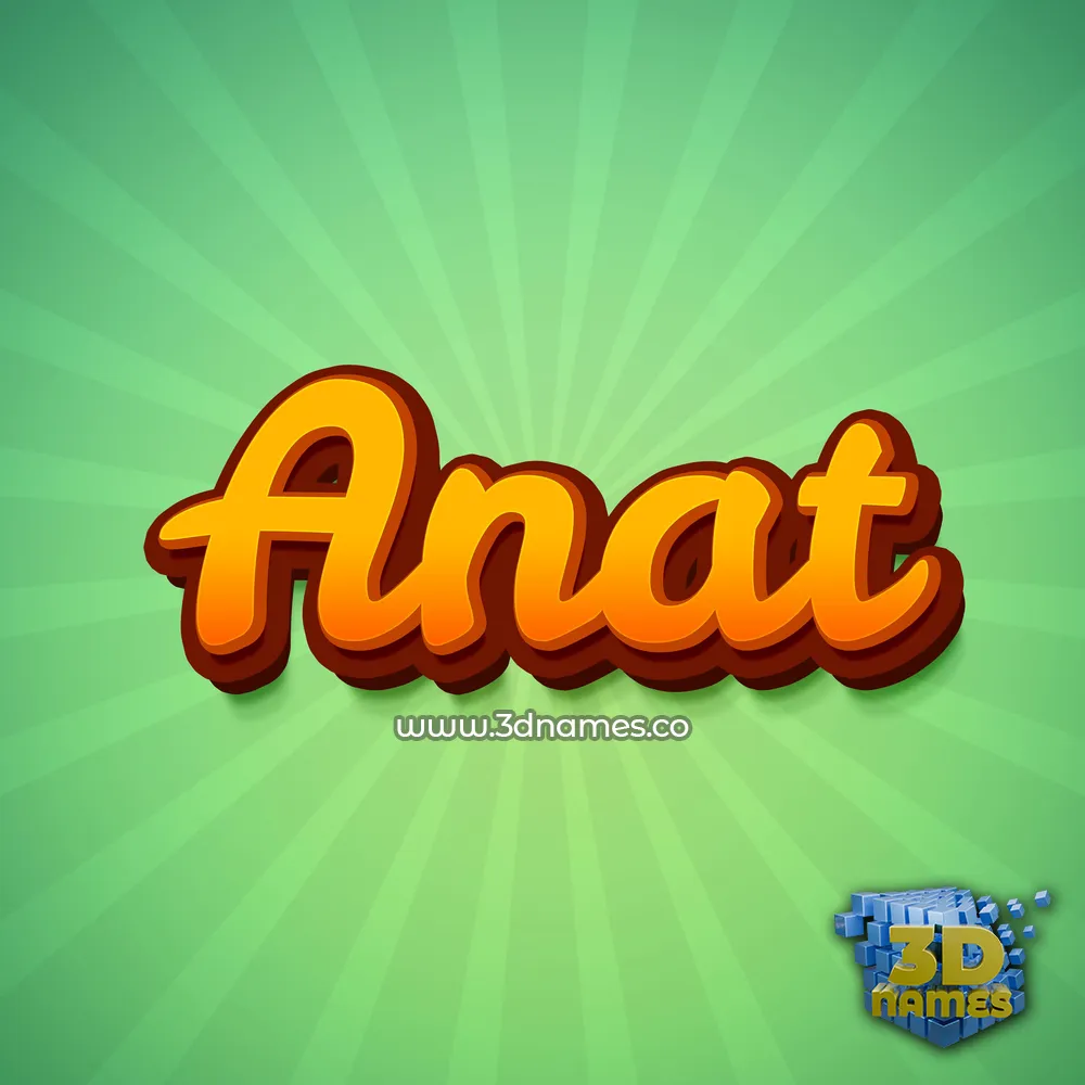anat in Green Rays style - 3D name wallpaper