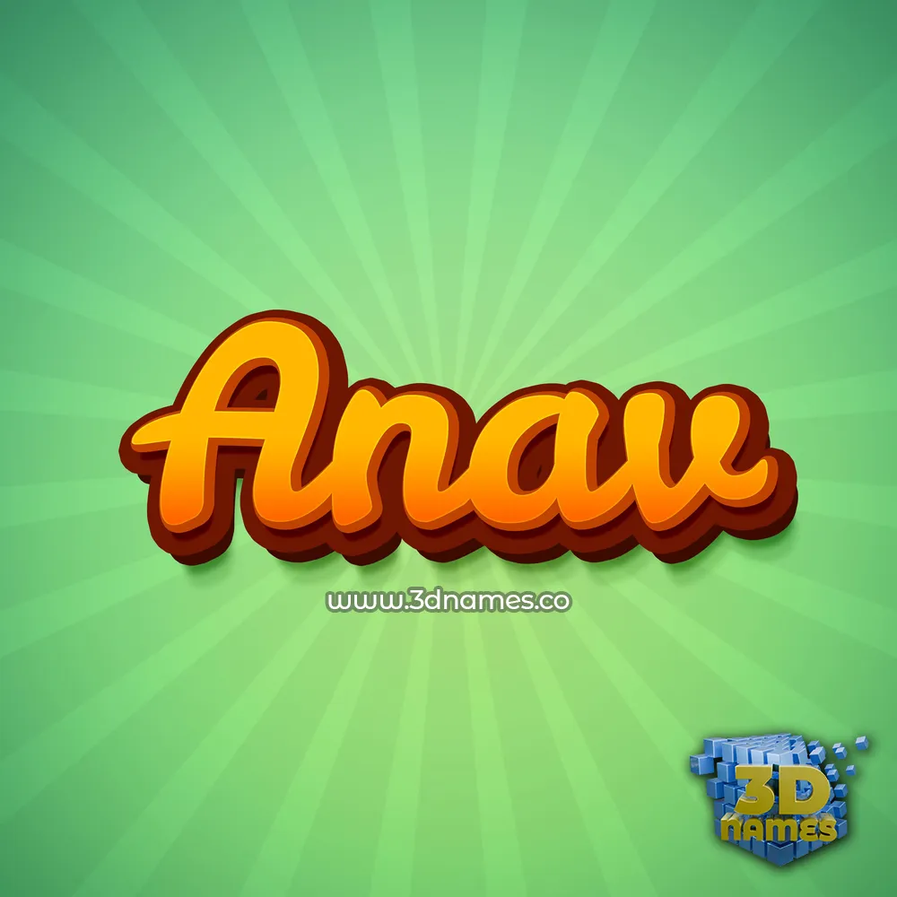 anav in Green Rays style - 3D name wallpaper