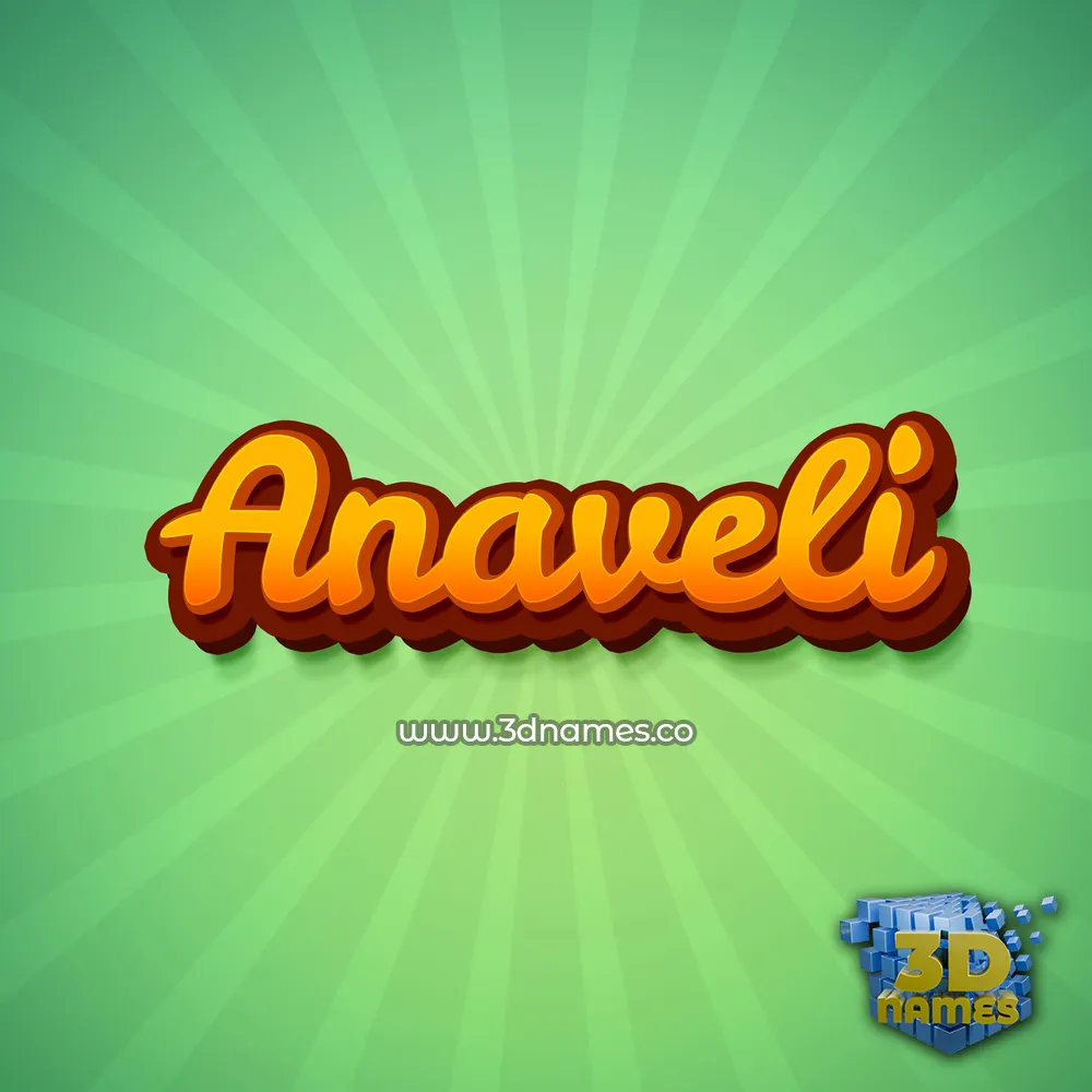 anaveli in Green Rays style - 3D name wallpaper