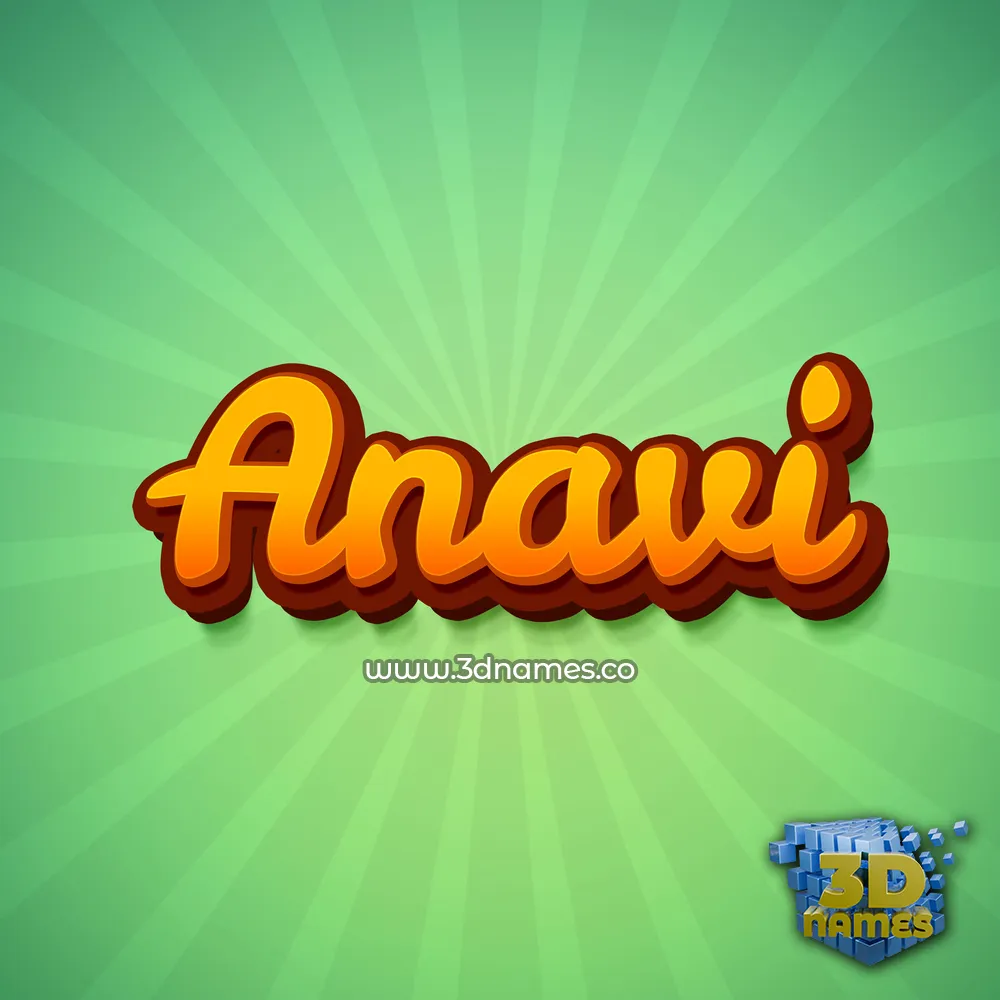 anavi in Green Rays style - 3D name wallpaper