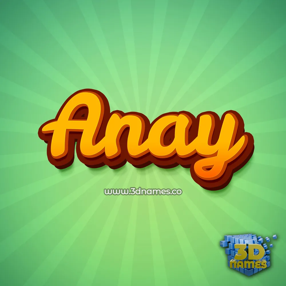 anay in Green Rays style - 3D name wallpaper