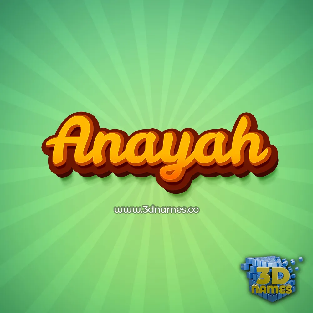 anayah in Green Rays style - 3D name wallpaper