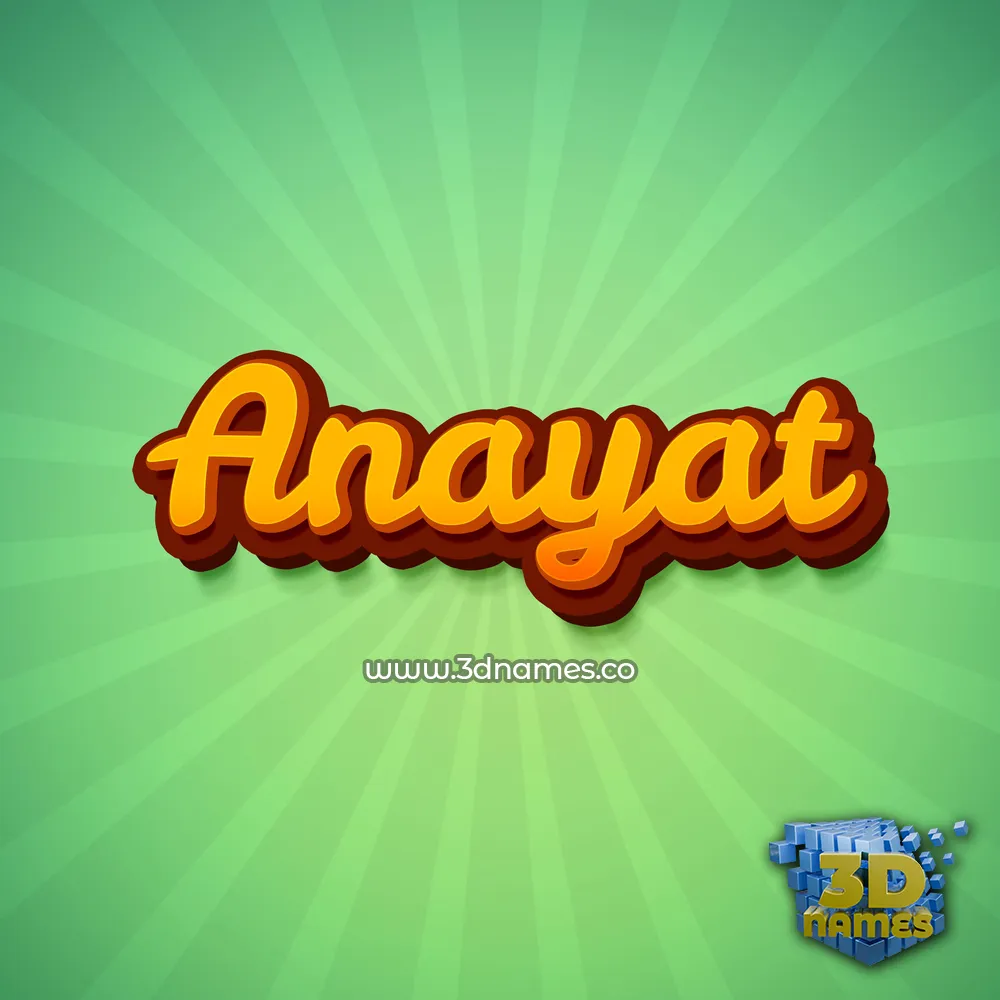 anayat in Green Rays style - 3D name wallpaper