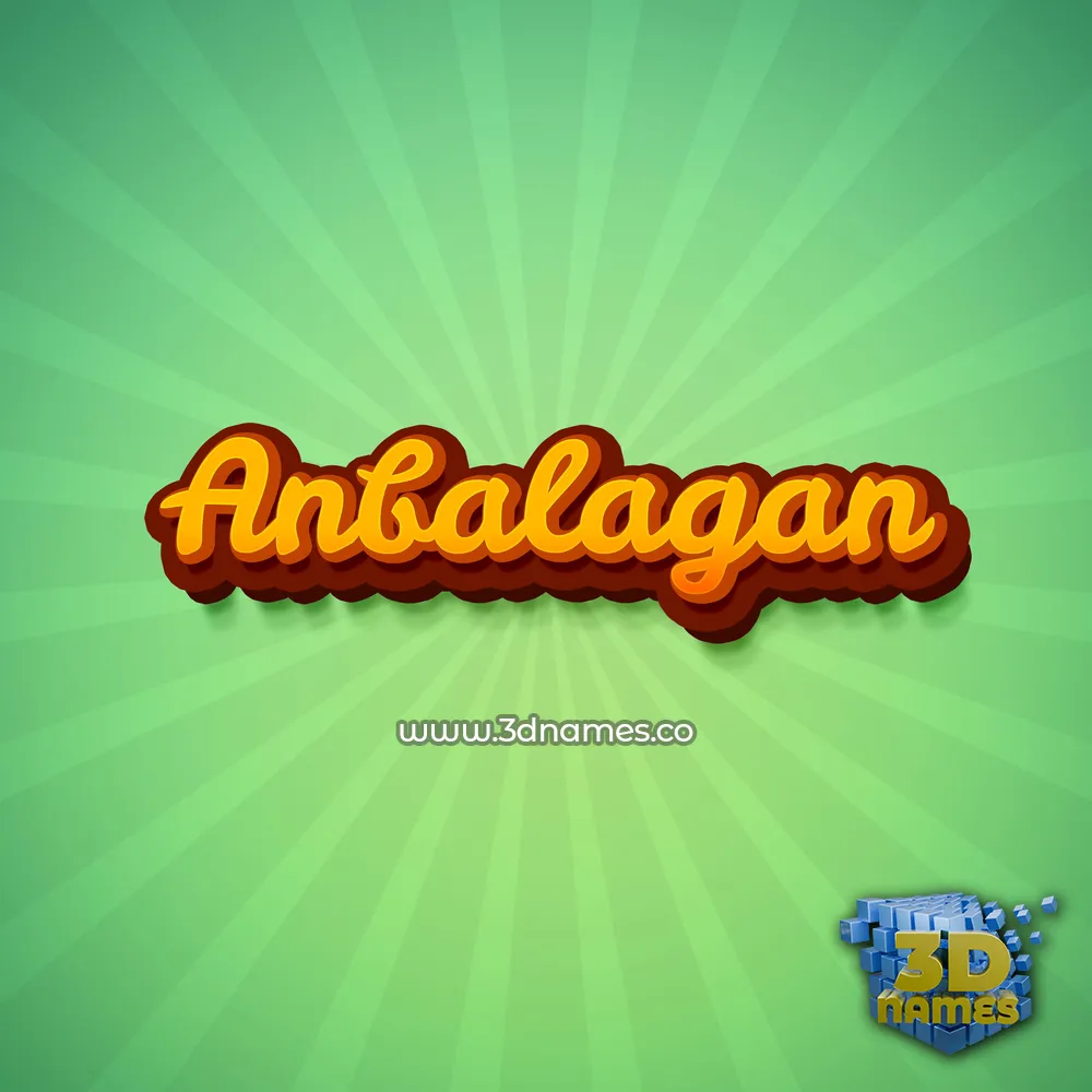 anbalagan in Green Rays style - 3D name wallpaper
