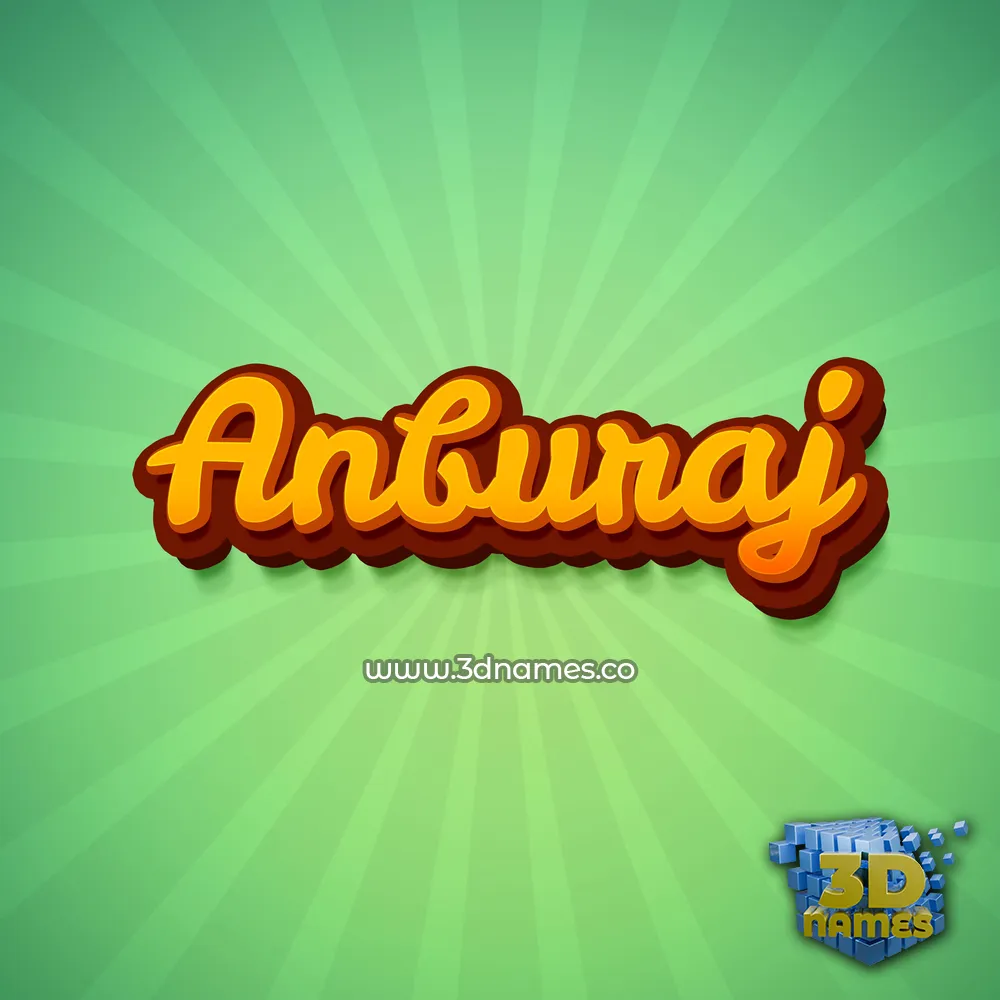 anburaj in Green Rays style - 3D name wallpaper