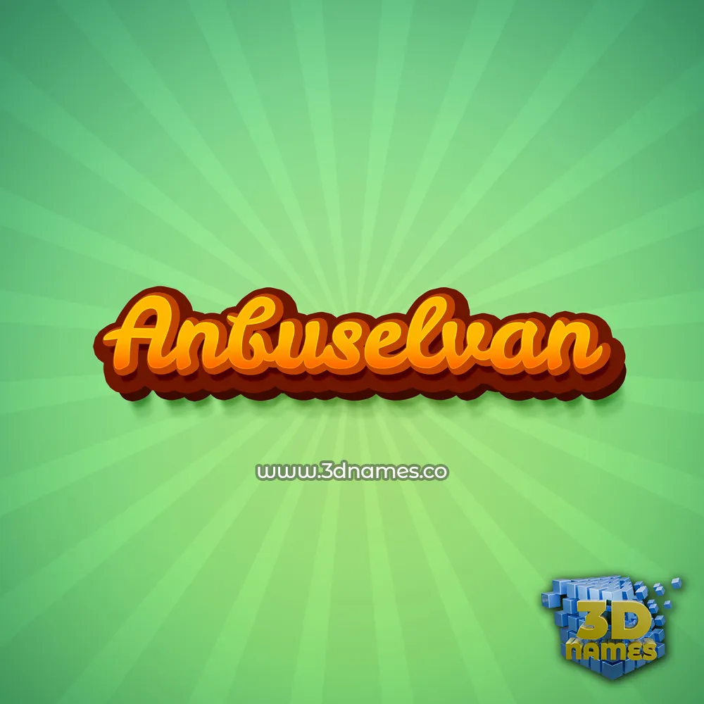 anbuselvan in Green Rays style - 3D name wallpaper