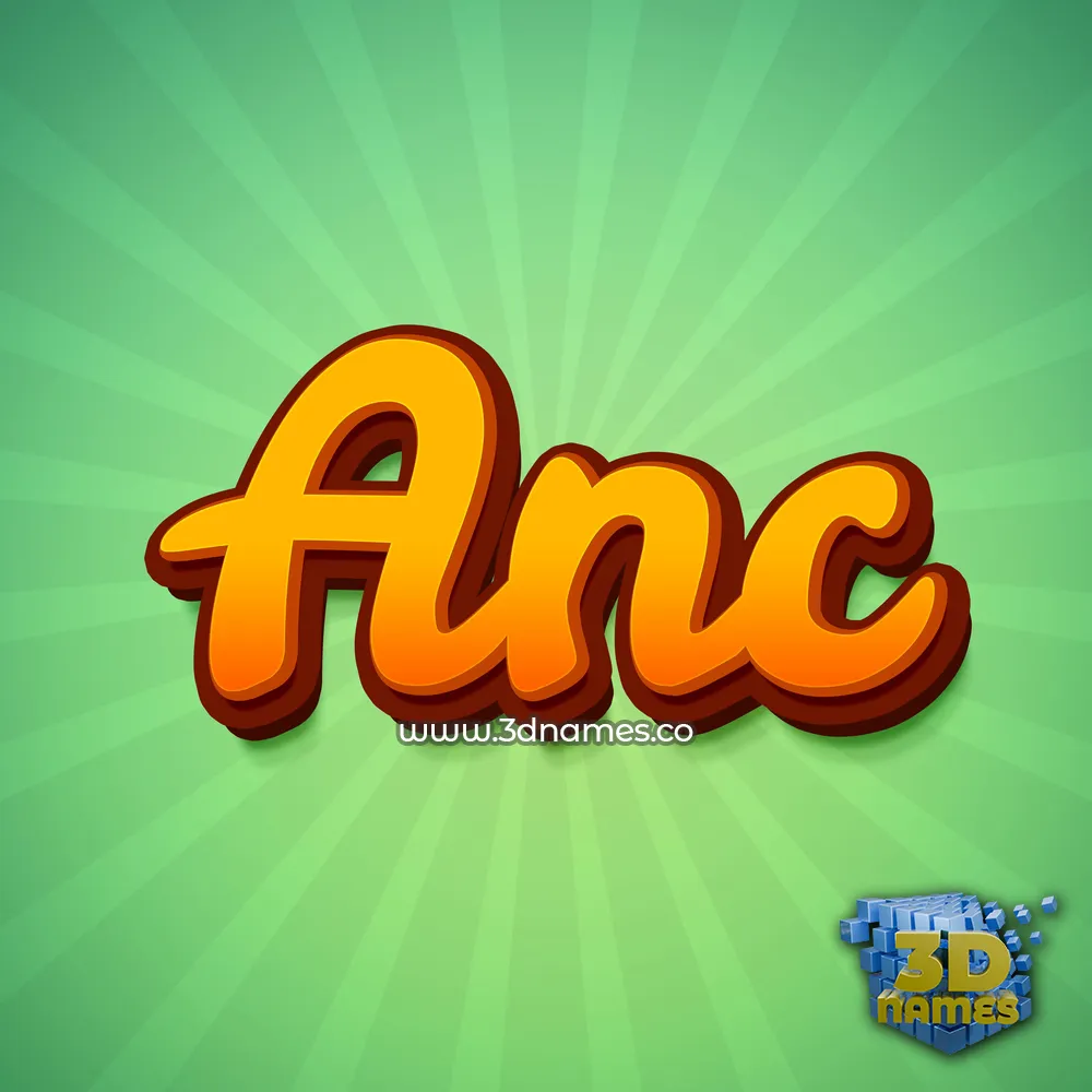 anc in Green Rays style - 3D name wallpaper